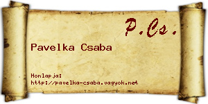 Pavelka Csaba névjegykártya