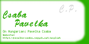 csaba pavelka business card